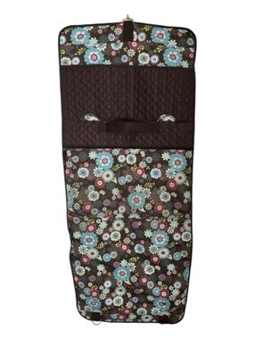 Vera Bradley Brown Floral Quilted Garment Bag with Aqua & Pink Flowers VTG Vibes